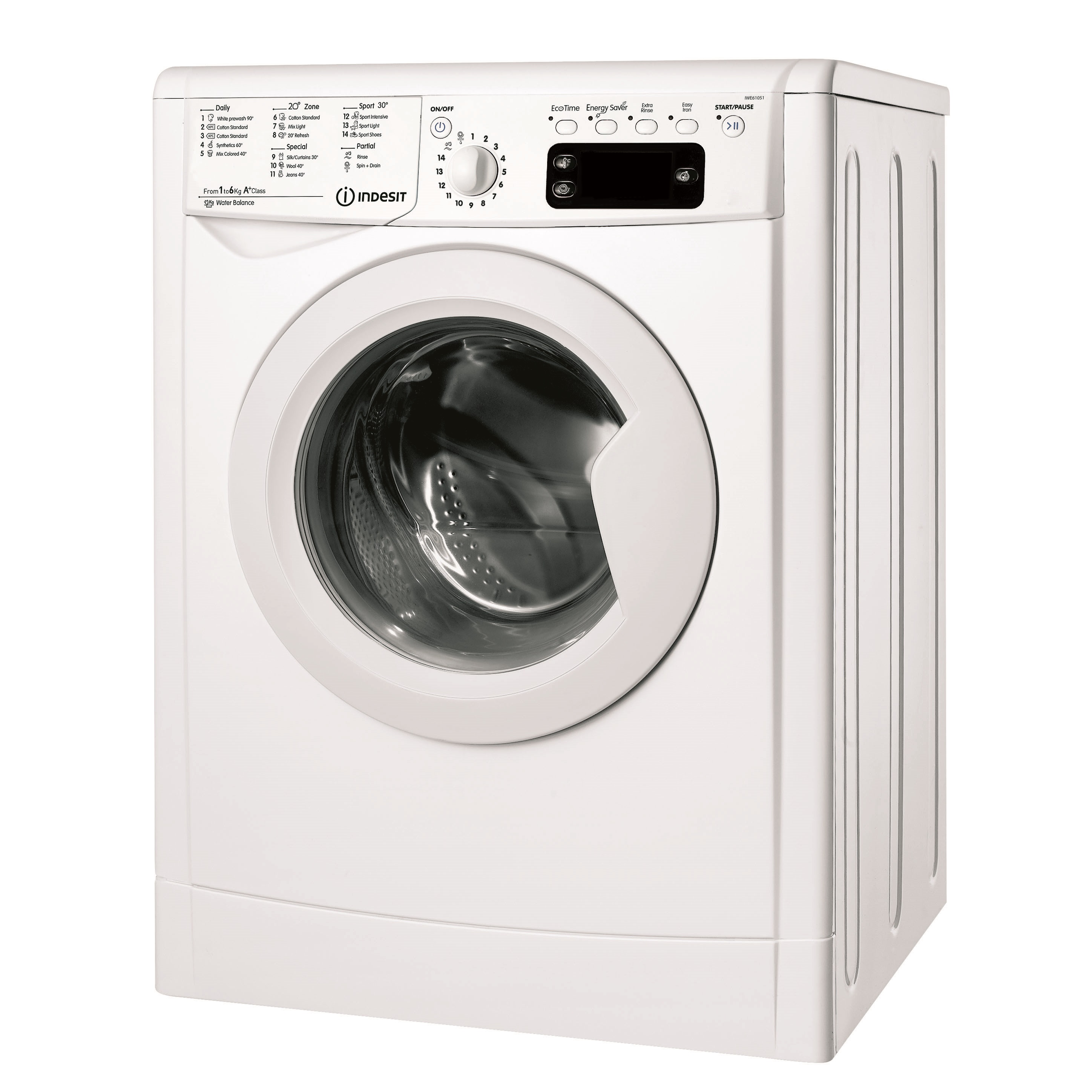 Machine à laver Indesit 6kg-1000tr/min avec Afficheur LCD