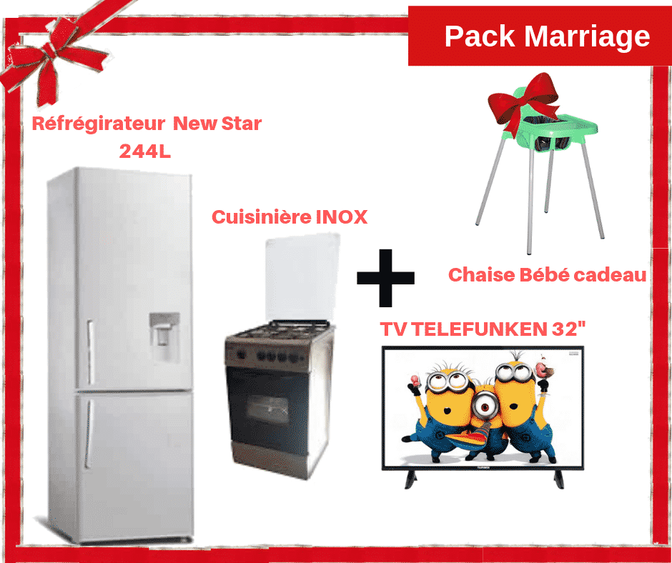 Pack Marriage CityShop 2019 : Réfrigérateur+TV+Cuisinière